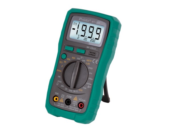 GloboStar® 79982 Ψηφιακό Πολύμετρο Proskit MT-1210 με Θήκη Προστασίας - Οθόνη 3 ½ - Buzzer και Βοηθητικό Φωτισμό