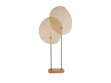 GLOBOSTAR® AZUL 02232 Boho Επιδαπέδιο Φωτιστικό με Ντουί 2 x E27 AC 220-240V IP20 - Μπεζ & Μαύρο - Μ90 x Π17 x Υ170cm