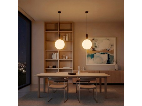 kelvo® ESTETICO KLV-101-0380 Κρεμαστό Φωτιστικό Οροφής για Λάμπα με Ντουί E27 AC 220-240V IP20 - Μαύρο Ματ & Λευκό - Μ30 x Π30 x Υ48cm