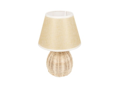 GLOBOSTAR® HASUMI 01957 Boho Επιτραπέζιο Φωτιστικό Πορτατίφ με Ντουί 1 x E27 AC 220-240V IP20 - Μπεζ & Λευκό - Μ19 x Π19 x Υ30cm