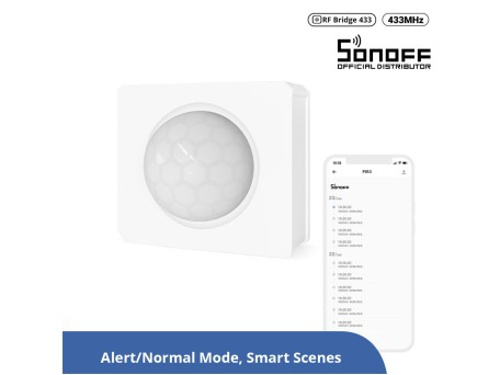 GloboStar® 80064 SONOFF PIR3-RF – Smart 433MHZ RF PIR Motion Sensor 6m/110° Detection