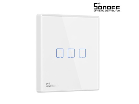 GloboStar® 80067 SONOFF T2EU3C-RF - 433MHz Wireless Smart Wall Touch Button Switch 3 Way - RF Series