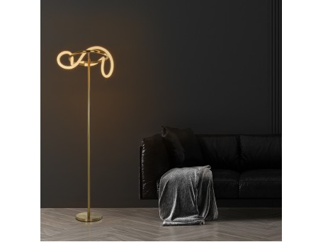 kelvo® GLOW KLV-101-0174 Επιδαπέδιο Φωτιστικό LED 30W 3000lm 360° AC 220-240V IP20 Ρυθμιζόμενο Λευκό CCT με Αφή 2700K/4500K/6000K Dimmable - Lumileds SMD Chip - Χρυσό Πλατίνα - Μ45 x Π45 x Υ160cm - 3 Χρόνια Εγγύηση