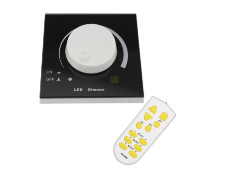 Ασύρματο LED Dimmer Τοίχου Μαύρο 220v (200w) Trailing Edge GloboStar 50050