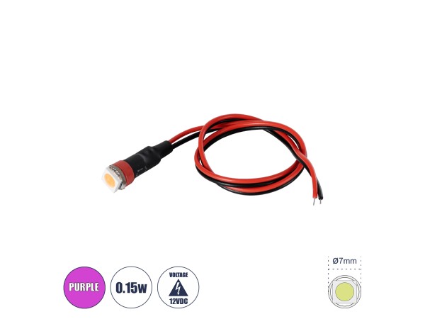 GloboStar® SMD-LED 81489 Υψηλής Ισχύος SMD LED 0.12W 15lm DC 12V - Φ0.7 x Υ2.3cm - Φούξια - Dimmable - 2 Χρόνια Εγγύηση