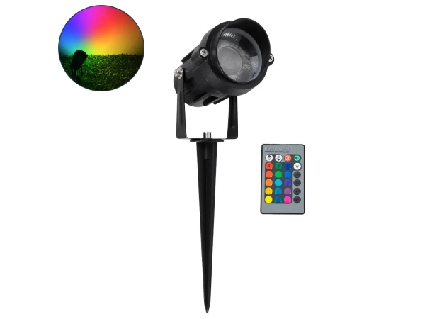 GloboStar® 85814 Προβολάκι Κήπου Καρφωτό - Δαπέδου COB LED 10W 1000lm 35° AC 230V με Smart App & Ασύρματο Χειριστήριο IR Αδιάβροχο IP67 Πολύχρωμο RGB Dimmable