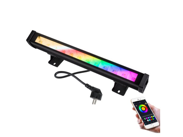 GloboStar® 85816 Μπάρα Εξωτερική LED SMD 5050 & 2835 20W 2000lm 180° AC 230V με Ασύρματο Wireless Bluetooth Αδιάβροχη IP66 Πολύχρωμη RGB+CCT Θερμό Λευκό 3000K - Λευκό Ημέρας 4500K - Ψυχρό Λευκό 6000K