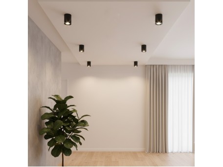 kelvo® AKIRA KLV-101-0024 Κινούμενο Φωτιστικό Downlight Σποτ για Λάμπα MR16 με Ντουί GU10 AC 220-240V IP20 - Μαύρο Ματ - Μ8 x Π8 x Υ10cm