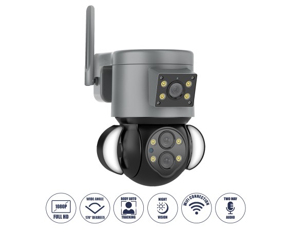 GloboStar® 86077 Επιτοίχια Κάμερα Πρίζας WiFi HD 1080P 350° Διπλή Κατέυθυνση Ομιλίας & Ανιχνευτή Κίνησης - Απομακρυσμένος Έλεγχος - Αδιάβροχη IP65 - Γρι Μαύρο - Μ15 x Π14.5 x Y15cm - 2 Χρόνια Εγγύηση GloboStar® 86077 Επιτοίχια Κάμερα Πρίζας WiFi HD 1080P 350° Διπλή Κατέυθυνση Ομιλίας & Ανιχνευτή Κίνησης - Απομακρυσμένος Έλεγχος - Αδιάβροχη IP65 - Γρι Μαύρο - Μ15 x Π14.5 x Y15cm - 2 Χρόνια Εγγύηση