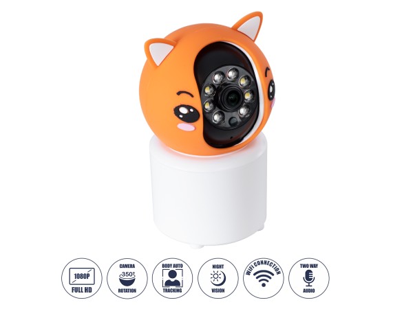 GloboStar® 86081 Επιτραπέζια Κάμερα WiFi HD 1080P 350° Διπλή Κατέυθυνση Ομιλίας & Ανιχνευτή Κίνησης - Απομακρυσμένος Έλεγχος Body Auto Tracking IP20 - Πορτοκαλί Λευκό - Φ8 x Υ13cm - 2 Χρόνια Εγγύηση GloboStar® 86081 Επιτραπέζια Κάμερα WiFi HD 1080P 350° Διπλή Κατέυθυνση Ομιλίας & Ανιχνευτή Κίνησης - Απομακρυσμένος Έλεγχος Body Auto Tracking IP20 - Πορτοκαλί Λευκό - Φ8 x Υ13cm - 2 Χρόνια Εγγύηση