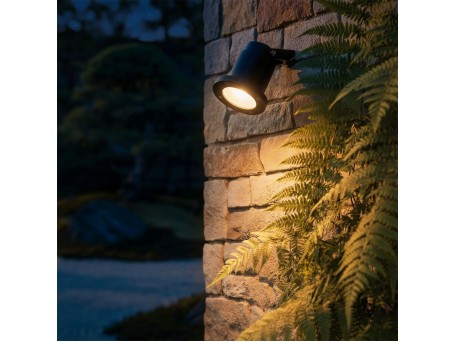 kelvo® GARDELINI KLV-101-0001-V2 Φωτιστικό Σποτ Τοίχου με Βάση για Λάμπα MR16 με Ντουί GU10 AC 220-240V Αδιάβροχο IP65 - Μαύρο Ματ - Μ10 x Π10 x Υ30cm