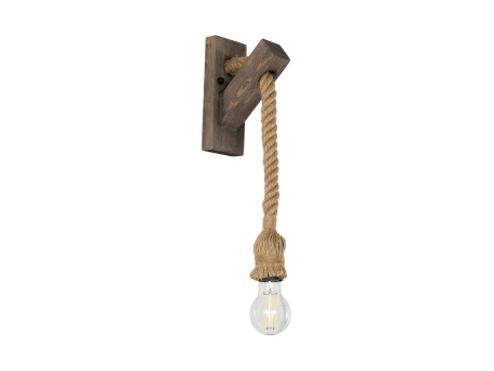 GLOBOSTAR® KENSI 00878 Boho Φωτιστικό Τοίχου - Απλίκα με Ντουί 1 x E27 AC 220-240V IP20 - Καφέ & Μπεζ - Μ7 x Π15 x Υ38cm
