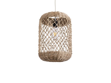 GLOBOSTAR® ECUADOR 02117 Boho Κρεμαστό Φωτιστικό Οροφής με Ντουί 1 x E27 AC 220-240V IP20 - Μπεζ - Μ28 x Π28 x Υ40cm
