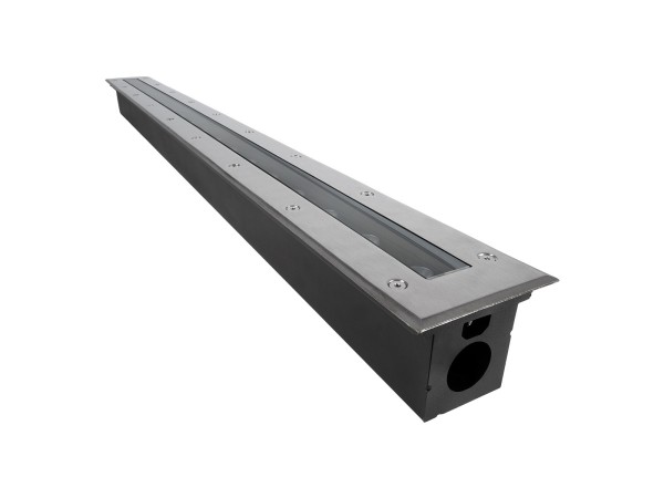 GLOBOSTAR® UNDERGROUND-REMVI 90194-Y Χωνευτή Μπάρα Φωτισμού Wall Washer LED 18W 1890lm 10° DC 24V Αδιάβροχο IP68 Ultra Θερμό Λευκό 2200K Dimmable - Bridgelux SMD Chip - Ανοξείδωτο Ατσάλι SS316 - Μ100 x Π9 x Υ7.2cm / Q98.2 x 7.6cm - 3 Χρόνια Εγγύηση