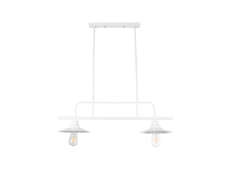 GLOBOSTAR® REGAL 01008 Vintage Φωτιστικό Οροφής με Ντουί 2 x E27 AC 220-240V IP20 - Λευκό - Μ80 x Π26 x Υ82cm