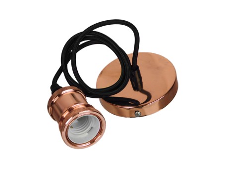 GLOBOSTAR® SUSPENS 90012 Μοντέρνο Κρεμαστό Φωτιστικό Οροφής με Ντουί 1 x E27 AC 220-240V IP20 - Μαύρο & Χάλκινο - Μ10 x Π10 x Υ88cm