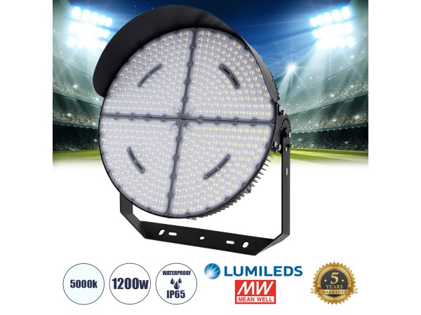 GloboStar® CYCLOP 90108 LED Προβολέας Γηπέδου 1200W 192000LM 60° AC 100-277V IP65 - Ψυχρό Λευκό 5000K - MeanWell Driver & LumiLEDs Chip - 5 Years Warranty