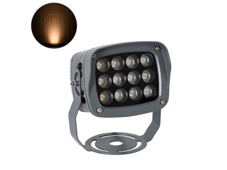 GLOBOSTAR® FLOODXENA 90120 Προβολέας Σποτ Wall Washer LED 12W 1260lm 10° AC 220-240V Αδιάβροχο IP65 Ultra Θερμό Λευκό 2200K - Bridgelux SMD Chip - Γκρι Ανθρακί Ματ - Μ13.5 x Π11 x Υ15cm - 3 Χρόνια Εγγύηση