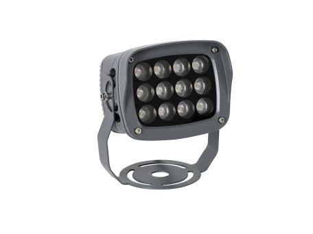 GLOBOSTAR® FLOODXENA 90122 Προβολέας Σποτ Wall Washer LED 12W 1380lm 10° AC 220-240V Αδιάβροχο IP65 Φυσικό Λευκό 4500K - Bridgelux SMD Chip - Γκρι Ανθρακί Ματ - Μ13.5 x Π11.5 x Υ15cm - 3 Χρόνια Εγγύηση