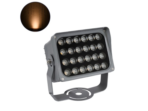 GLOBOSTAR® FLOODXENA 90127 Προβολέας Σποτ Wall Washer LED 24W 2520lm 10° AC 220-240V Αδιάβροχο IP65 Ultra Θερμό Λευκό 2200K - Bridgelux SMD Chip - Γκρι Ανθρακί - Μ18 x Π13.5 x Υ18cm - 3 Χρόνια Εγγύηση