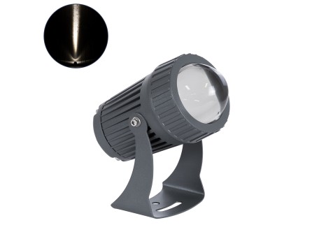 GLOBOSTAR® SPOTFENIA 90134 Αρχιτεκτονικό Σποτ Φωτισμου LED 10W 1150lm 5° DC 24V Αδιάβροχο IP65 Φυσικό Λευκό 4500K Dimmable  - Bridgelux COB Chip - Γκρι Ανθρακί - Μ7 x Π7 x Υ12cm - 3 Χρόνια Εγγύηση