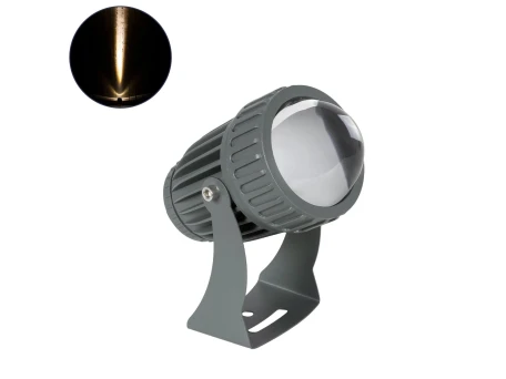 GLOBOSTAR® SPOTFENIA 90135 Αρχιτεκτονικό Σποτ Φωτισμου LED 10W 1100lm 5° DC 24V Αδιάβροχο IP65 Θερμό Λευκό 2700K Dimmable - Bridgelux COB Chip - Γκρι Ανθρακί - Μ7 x Π7 x Υ15.5cm - 3 Χρόνια Εγγύηση