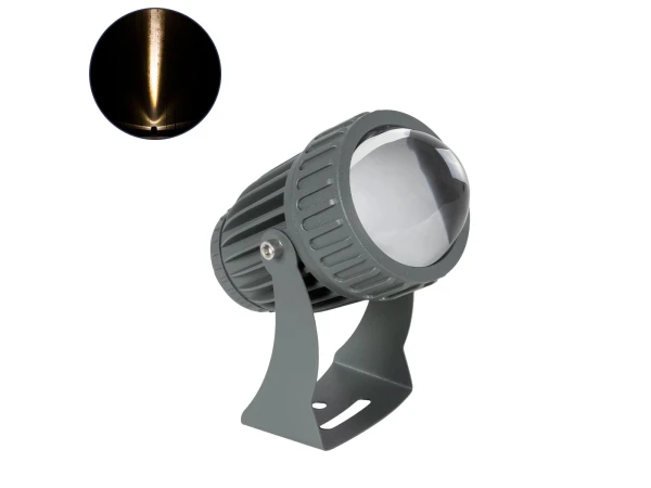 GLOBOSTAR® SPOTFENIA 90135 Αρχιτεκτονικό Σποτ Φωτισμου LED 10W 1100lm 5° DC 24V Αδιάβροχο IP65 Θερμό Λευκό 2700K Dimmable - Bridgelux COB Chip - Γκρι Ανθρακί - Μ7 x Π7 x Υ15.5cm - 3 Χρόνια Εγγύηση