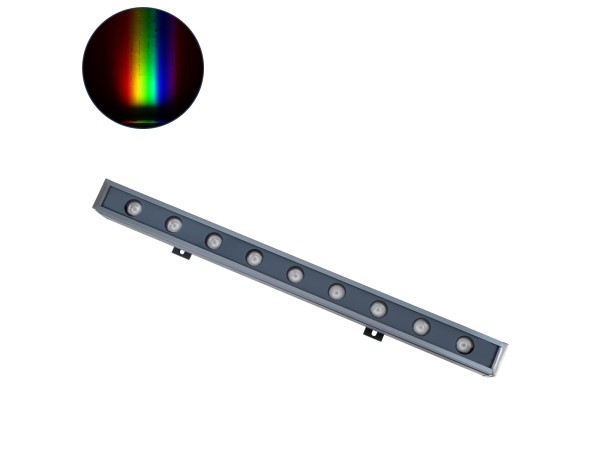 GLOBOSTAR® WASHERMARGO 90177 Μπάρα Φωτισμού Wall Washer LED 18W 1530lm 30° DC 24V Αδιάβροχο IP65 Πολύχρωμο RGBW Dimmable DMX512 - Bridgelux SMD Chip - Γκρι Ανθρακί - Μ50 x Π4 x Υ5cm - 3 Χρόνια Εγγύηση