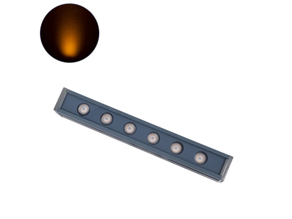 GLOBOSTAR® WASHERMARGO 90178 Μπάρα Φωτισμού Wall Washer LED 6W 630lm 30° DC 24V Αδιάβροχο IP65 Ultra Θερμό Λευκό 2200K Dimmable - Bridgelux SMD Chip - Γκρι Ανθρακί - Μ30 x Π4 x Υ5cm - 3 Χρόνια Εγγύηση