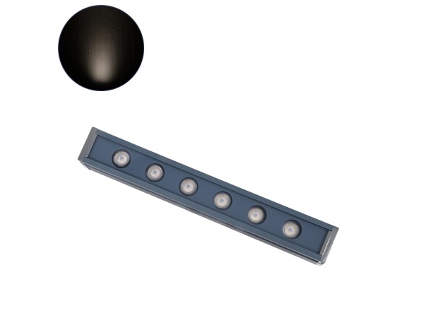 GLOBOSTAR® WASHERMARGO 90180 Μπάρα Φωτισμού Wall Washer LED 6W 690lm 30° DC 24V Αδιάβροχο IP65 Φυσικό Λευκό 4500K Dimmable - Bridgelux SMD Chip - Γκρι Ανθρακί - Μ30 x Π4 x Υ5cm - 3 Χρόνια Εγγύηση