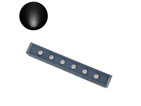 GLOBOSTAR® WASHERMARGO 90181 Μπάρα Φωτισμού Wall Washer LED 6W 720lm 30° DC 24V Αδιάβροχο IP65 Ψυχρό Λευκό 6000K Dimmable - Bridgelux SMD Chip - Γκρι Ανθρακί - Μ30 x Π4 x Υ5cm - 3 Χρόνια Εγγύηση