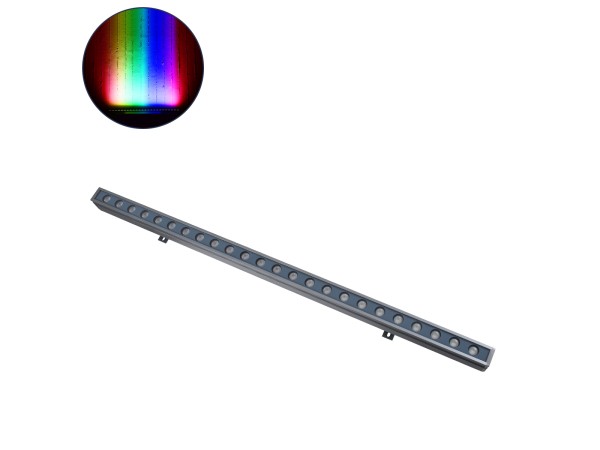 GLOBOSTAR® WASHERFAIA 90185 Μπάρα Φωτισμού Wall Washer με Αντιθαμβωτική Γρίλια LED 36W 3060lm 30° DC 24V Αδιάβροχο IP65 Πολύχρωμο RGBW Dimmable DMX512 - Bridgelux SMD Chip - Γκρι Ανθρακί - Μ100 x Π4 x Υ5cm - 3 Χρόνια Εγγύηση