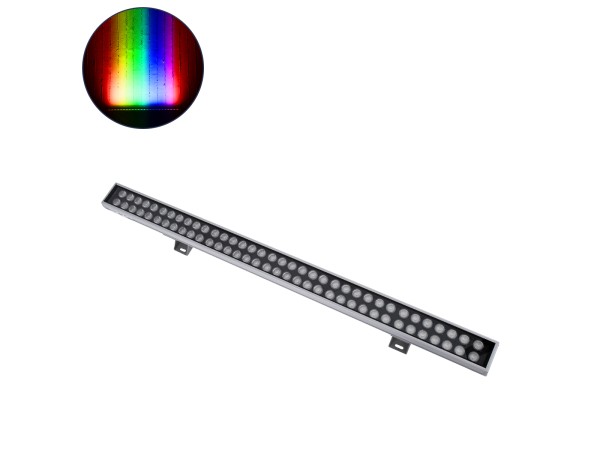 GLOBOSTAR® WASHERGAIA 90216 Μπάρα Φωτισμού Wall Washer LED 144W 12240lm 10° DC 24V Αδιάβροχο IP67 Πολύχρωμο RGBW Dimmable DMX512 - Bridgelux SMD Chip - Γκρι Ανθρακί - Μ100 x Π7.3 x Υ4.3cm - 3 Χρόνια Εγγύηση