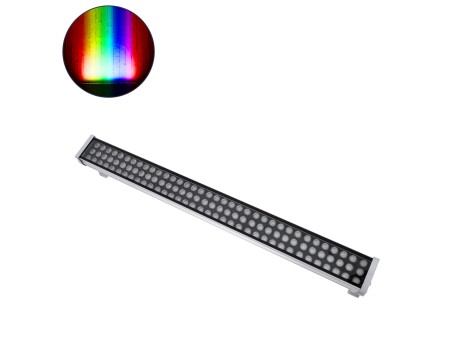 GLOBOSTAR® WASHERGAIA 90218 Μπάρα Φωτισμού Wall Washer LED 216W 18360lm 10° DC 24V Αδιάβροχο IP67 Πολύχρωμο RGBW Dimmable DMX512 - Bridgelux SMD Chip - Ασημί - Μ100 x Π10.2 x Υ9.5cm - 3 Χρόνια Εγγύηση