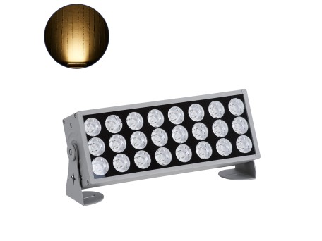 GLOBOSTAR® FLOODZENA 90219 Προβολέας Σποτ Wall Washer LED 60W 5400lm 3° DC 24V Αδιάβροχο IP65 Θερμό Λευκό 2700K Dimmable - CREE XPE Chip - Γκρι Ανθρακί Μ37 x Π9 x Υ26.5cm - 3 Χρόνια Εγγύηση