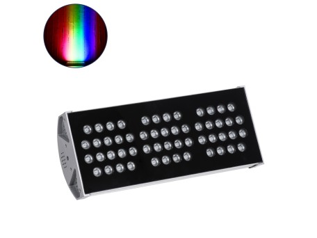 GloboStar® FLOOD-TENA 90224 Προβολέας Wall Washer για Φωτισμό Κτιρίων LED 108W 9180lm 10° DC 24V Αδιάβροχο IP65 Μ43.5 x Π15.5 x Υ18cm RGBW DMX512 - Ασημί - 3 Years Warranty