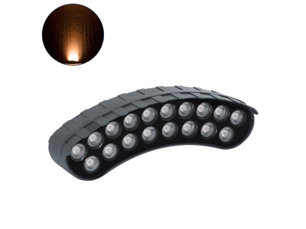GloboStar® TREELIGHT-KINA 90231 Κυρτή Μπάρα Φωτισμού Wall Washer με Αντιθαμβωτική Γρίλια Ειδική για Φυτά - Δέντρα LED 18W 1530lm 15° DC 24V Αδιάβροχο IP65 L24.5 x W7 x H8cm Αρχιτεκτονικό Πορτοκαλί 2200K - Γκρι Ανθρακί - 3 Years Warranty