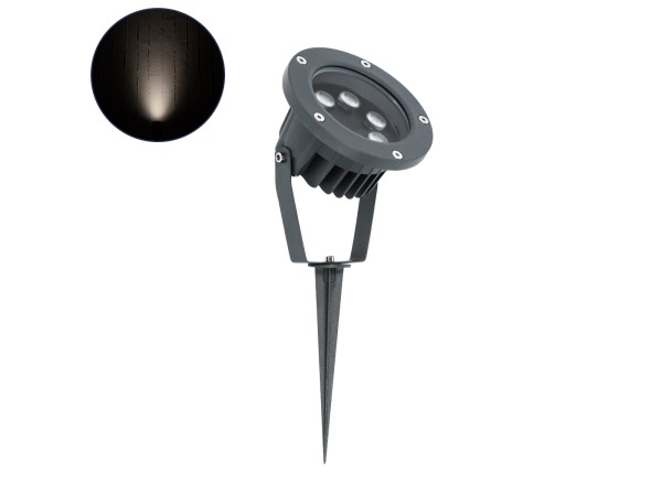 GloboStar® TREELIGHT-TZINA 90355 Σποτ Φωτισμού Ειδικό για Φυτά - Δέντρα με Βάση Κήπου / Καρφωτό LED 6W 570lm 10° DC 24V Αδιάβροχο IP65 L14 x W12.5 x H12.5cm Φυσικό Λευκό 4500K - Γκρι Ανθρακί - 3 Years Warranty