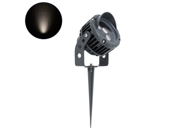 GloboStar® TREELIGHT-VINA 90358 Σποτ Φωτισμού με Αντιθαμβωτική Γρίλια Ειδικό για Φυτά - Δέντρα με Βάση Κήπου / Καρφωτό LED 6W 570lm 10° DC 24V Αδιάβροχο IP65 L13 x W9.5 x H9.5cm Φυσικό Λευκό 4500K - Γκρι Ανθρακί - 3 Years Warranty