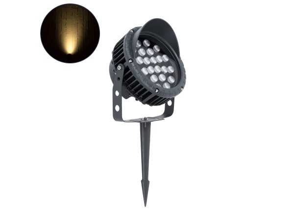 GLOBOSTAR® TREEVINA 90360 Φωτιστικό Σποτ με Αντιθαμβωτική Γρίλια για Φυτά - Δέντρα με Βάση Κήπου / Καρφωτό LED 24W 2640lm 10° DC 24V Αδιάβροχο IP65 Θερμό Λευκό 2700K Dimmable - Bridgelux SMD Chip - Γκρι Ανθρακί - Μ21.5 x Π18.3 x Υ14cm - 3 Χρόνια Εγγύηση