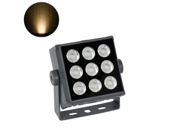GLOBOSTAR® FLOODTINY 90368 Προβολέας Σποτ Wall Washer LED 27W 2970lm 3° DC 24V Αδιάβροχο IP65 Θερμό Λευκό 2700K Dimmable - Bridgelux SMD Chip - Γκρι Ανθρακί - Μ13.8 x Π16.4 x Υ7cm - 3 Χρόνια Εγγύηση