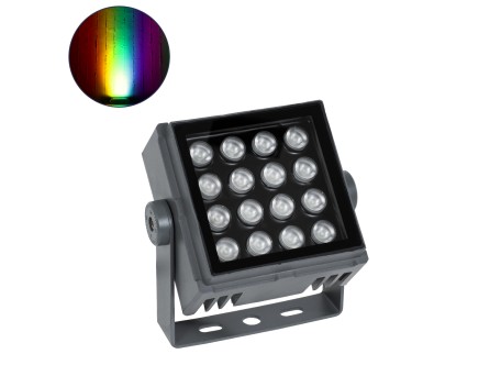 GLOBOSTAR® FLOODTINY 90370 Προβολέας Σποτ Wall Washer LED 27W 2295lm 3° DC 24V Αδιάβροχο IP65 Πολύχρωμο RGBW Dimmable DMX512 - Bridgelux SMD Chip - Γκρι Ανθρακί - Μ13.8 x Π16.4 x Υ7cm - 3 Χρόνια Εγγύηση