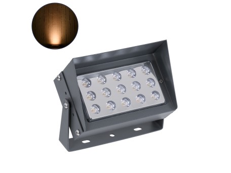 GLOBOSTAR® FLOODKAMY 90371 Προβολέας Σποτ Wall Washer με Αντιθαμβωτική Γρίλια LED 30W 3150lm 5° DC 24V Αδιάβροχο IP65 Ultra Θερμό Λευκό 2200K Dimmable - Bridgelux SMD Chip - Γκρι Ανθρακί - Μ19.5 x Π10.7 x Υ9.5cm - 3 Χρόνια Εγγύηση