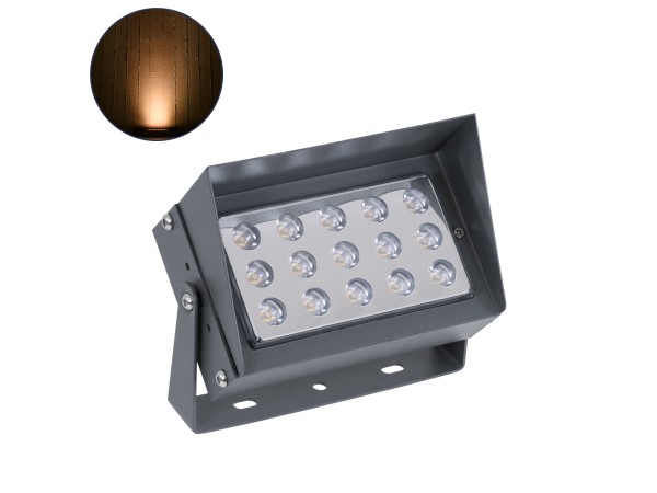 GLOBOSTAR® FLOODKAMY 90371 Προβολέας Σποτ Wall Washer με Αντιθαμβωτική Γρίλια LED 30W 3150lm 5° DC 24V Αδιάβροχο IP65 Ultra Θερμό Λευκό 2200K Dimmable - Bridgelux SMD Chip - Γκρι Ανθρακί - Μ19.5 x Π10.7 x Υ9.5cm - 3 Χρόνια Εγγύηση