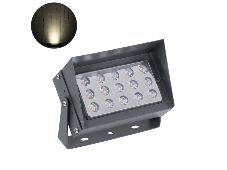 GLOBOSTAR® FLOODKAMY 90373 Προβολέας Σποτ Wall Washer με Αντιθαμβωτική Γρίλια LED 30W 3450lm 5° DC 24V Αδιάβροχο IP65 Φυσικό Λευκό 4500K Dimmable - Bridgelux SMD Chip - Γκρι Ανθρακί - Μ19.5 x Π10.7 x Υ9.5cm - 3 Χρόνια Εγγύηση