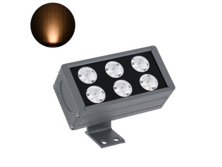 GLOBOSTAR® FLOODDANY 90374 Προβολέας Σποτ Wall Washer LED 24W 2520lm 5° DC 24V Αδιάβροχο IP65 Ultra Θερμό Λευκό 2200K Dimmable - CREE XPE Chip - Γκρι Ανθρακί - Μ16 x Π9.5 x Υ7.5cm - 3 Χρόνια Εγγύηση