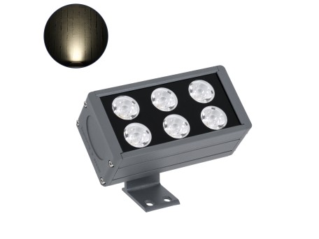 GLOBOSTAR® FLOODDANY 90376 Προβολέας Σποτ Wall Washer LED 24W 2760lm 5° DC 24V Αδιάβροχο IP65 Φυσικό Λευκό 4500K Dimmable - CREE XPE Chip - Γκρι Ανθρακί - Μ16 x Π9.5 x Υ7.5cm - 3 Χρόνια Εγγύηση