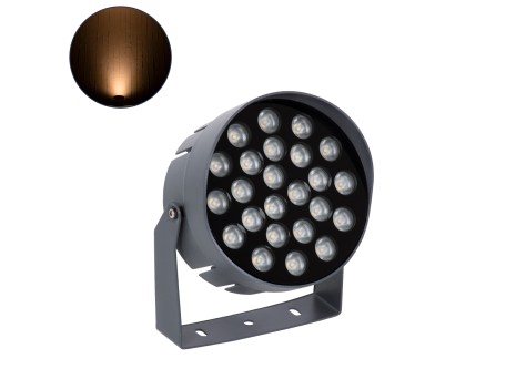 GLOBOSTAR® FLOODNIGMA 90377 Προβολέας Σποτ Wall Washer με Αντιθαμβωτική Γρίλια LED 24W 2040lm 30° DC 24V Αδιάβροχο IP65 Ultra Θερμό Λευκό 2200K Dimmable - Bridgelux SMD Chip - Γκρι Ανθρακί - Μ15 x Π15 x Υ9.1cm - 3 Χρόνια Εγγύηση