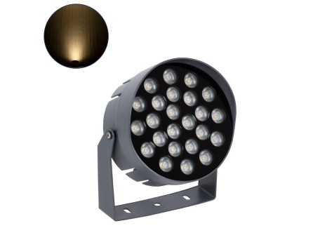 GLOBOSTAR® FLOODNIGMA 90378 Προβολέας Σποτ Wall Washer LED 24W 2160lm 30° DC 24V Αδιάβροχο IP65 Θερμό Λευκό 2700K Dimmable - Bridgelux SMD Chip - Γκρι Ανθρακί - Μ15 x Π15 x Υ9.1cm - 3 Χρόνια Εγγύηση