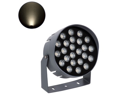 GLOBOSTAR® FLOODNIGMA 90379 Προβολέας Σποτ Wall Washer με Αντιθαμβωτική Γρίλια LED 24W 2280lm 30° DC 24V Αδιάβροχο IP65 Φυσικό Λευκό 4500K Dimmable - Bridgelux SMD Chip - Γκρι Ανθρακί - Μ15 x Π15 x Υ9.1cm - 3 Χρόνια Εγγύηση